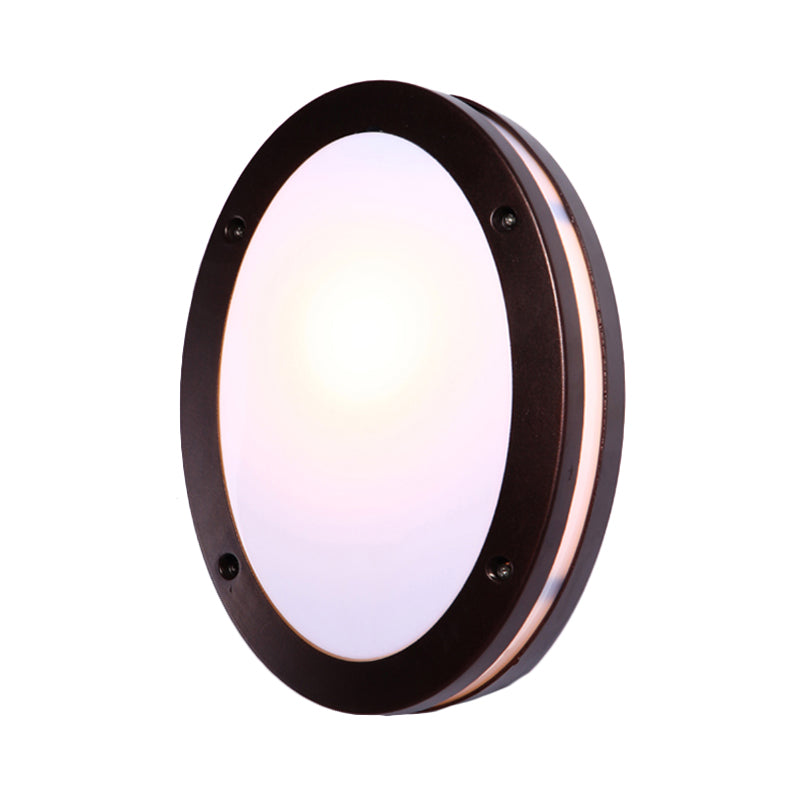 Donkere koffie Diamant/elliptische muur SCONCE Rustiek opaalglas 1 Licht balkon Wandverlichting