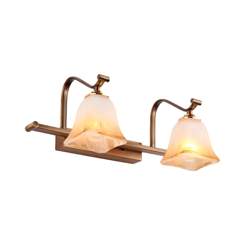 Country Bell Waschtischleuchte 2/3 Leuchten gefrostete weiße Glaswandlampe für Badezimmer