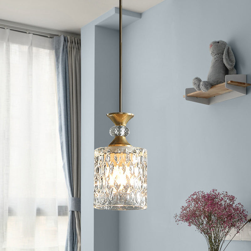 Colonna K9 Crystal Drop lampada Postmoderna ristorante a 1-bulba Ciondolo di illuminazione in oro
