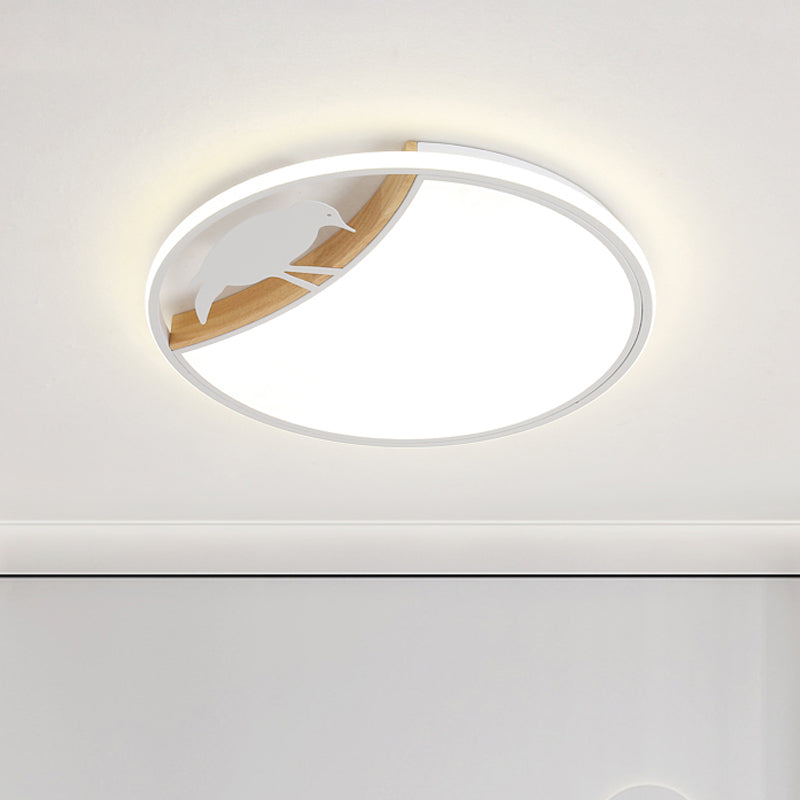 Wit/grijs/groene ronde spoeling licht armatuur Noordse LED Acryl -spoeling gemonteerde lamp met vogel deco