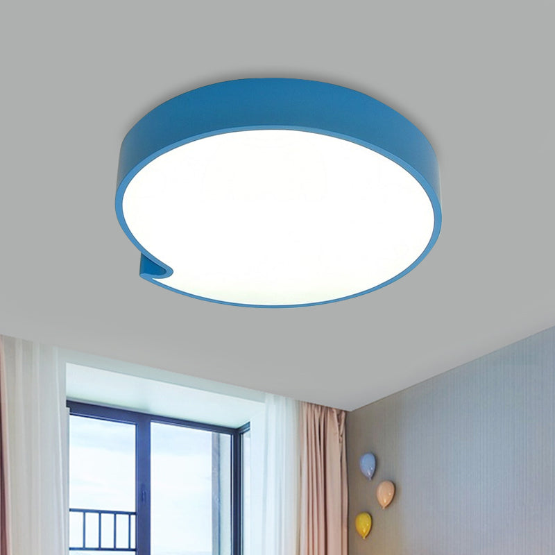 Minimalistische LED Flush Mount mit Acryl Shade Blau/Gelb Finish Circular Flush Deckenleuchte