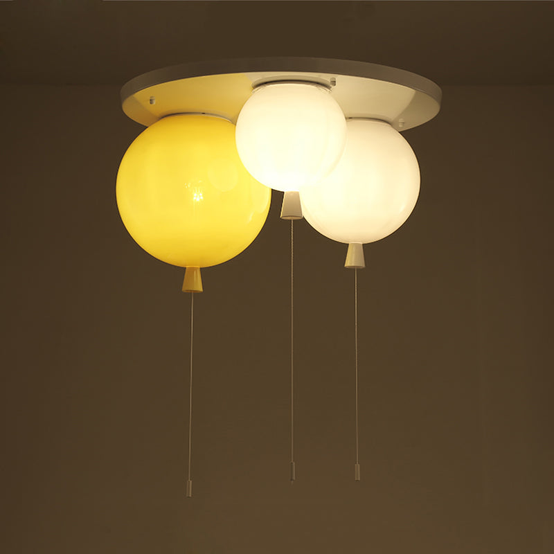 Apparecchio da soffitto a palloncino acrilico per bambini, illuminazione bianca da incasso a 3/5 teste per la scuola materna