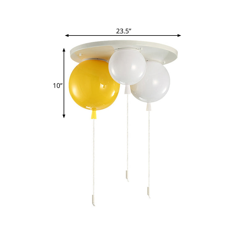 Apparecchio da soffitto a palloncino acrilico per bambini, illuminazione bianca da incasso a 3/5 teste per la scuola materna
