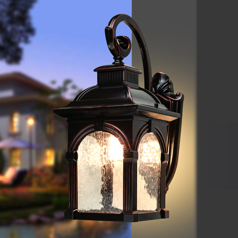 Coffee Birdcage Splante Ligero Rural Clear Bubble Glass Un solo cabezal de pared al aire libre Iluminación