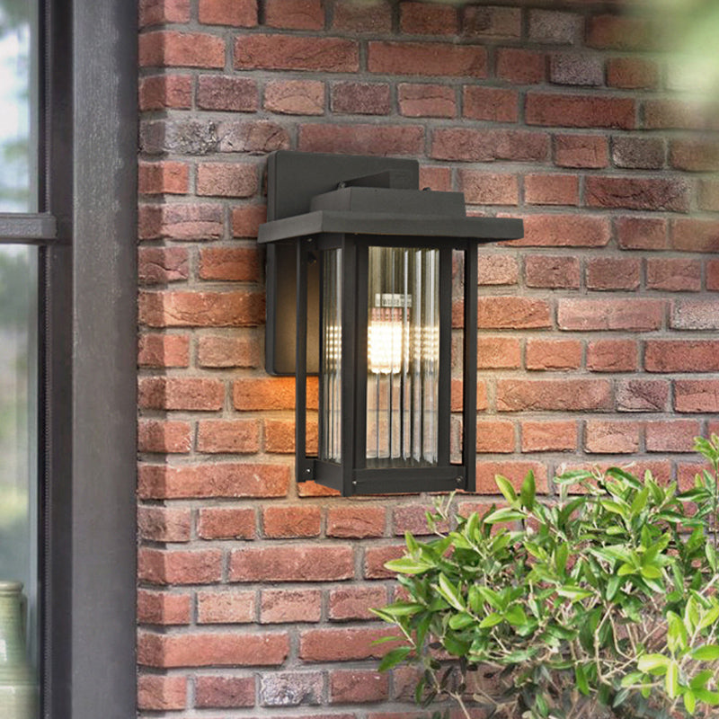 Klares prismatisches Glas schwarzer Lantern Laternen -Landland -Wandlampen -Lampen -Lampen -Lampenvorrichtung für Outdoor
