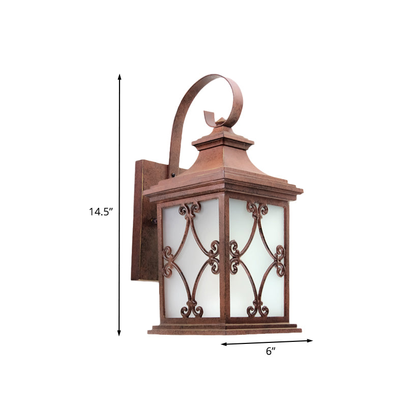 Lodge Birdcage Wandleuchte, einflammige Wandleuchte in Kaffeebraun für den Garten