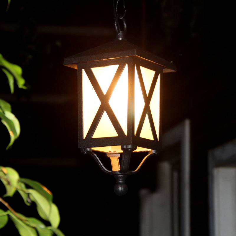 Clear/White Glass Coffee Pendant Lantern 1 Bulb Countryside Suspended Lighting Fixture for Balcony