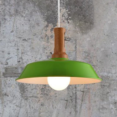 Retro Stylish Barn Hanging Light 10"/14" W 1 Bulb Metal Ceiling Light Fixture in Black/White for Kitchen