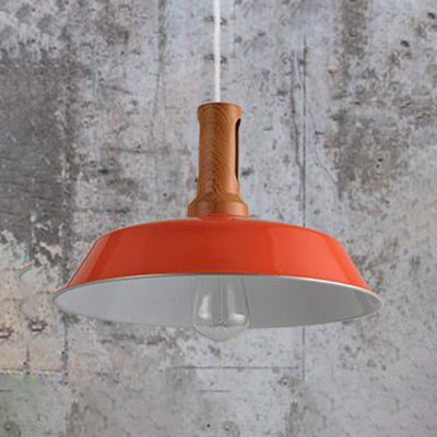 Luz colgante de granero de granero retro 10 "/14" W 1 Luz de techo de metal de bombilla en negro/blanco para la cocina