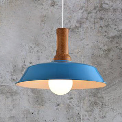 Retro Stylish Barn Hanging Light 10"/14" W 1 Bulb Metal Ceiling Light Fixture in Black/White for Kitchen