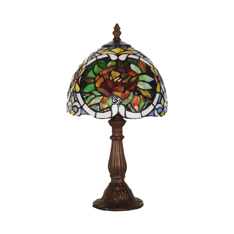 Lampe de nuit en vitrail en fleur de rose