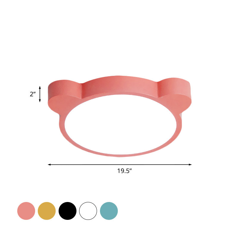 Cartoon-Bärenkopf-Eisen-Unterputz-LED-Beleuchtung in der Nähe der Decke in Schwarz/Weiß/Rosa für Kinderzimmer