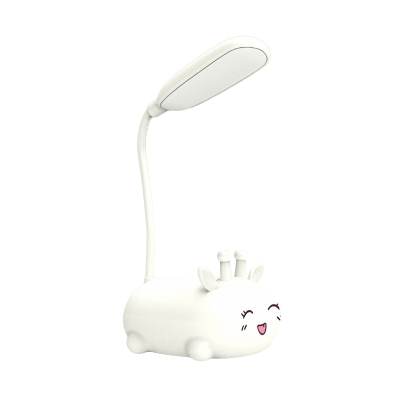 Cartoon Sika Hirsche Schreibtisch Lampe Plastik Kinderzimmer LED -Nachtlicht mit flexiblem Arm in Weiß/Rosa/Blau