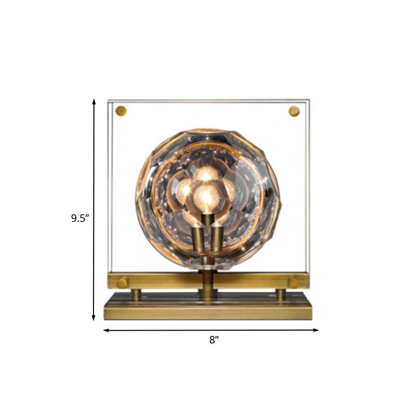 Crystal Bronze Finition Nightstand Light Gong Bell Design moderne Creative LED Table Table Lampe