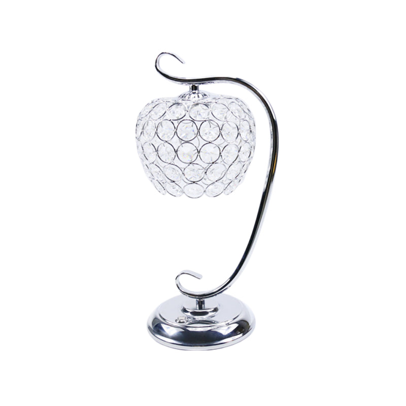 Klarer kristallgewölbter Nachtlicht traditioneller Wohnzimmer LED -Tischlampe mit Wirbelarm