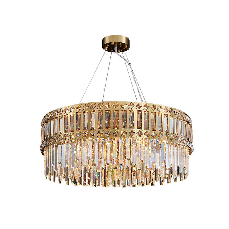 Oro 10 luci lampada sospesa modernista chiara Crystal Round Sospension Light per camera da letto