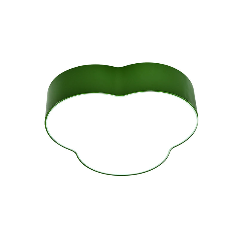 Petals Flush Mount Lamp Cartoon Acrylic White/Green LED Ceiling Light for Nursery School