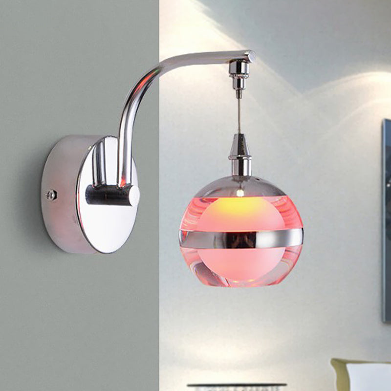 Globe Globe Mur Gince Light LED Mur Mur Mury Lighting in Chrome avec ombre acrylique