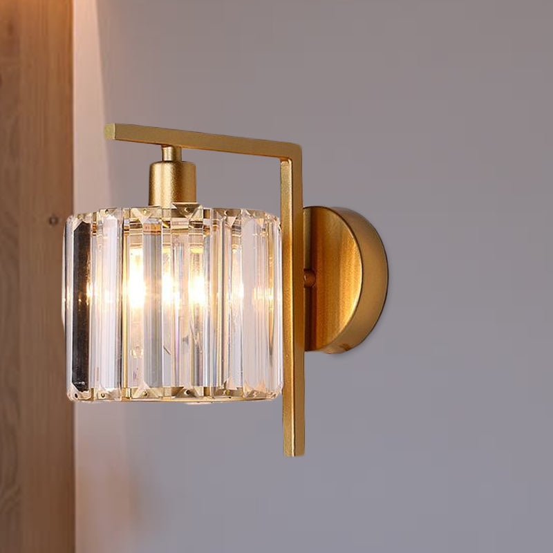 Éclairage mural de colonne moderne 1-Bulb Clear Crystal Mur Murn Lighting in Gold for Chadow