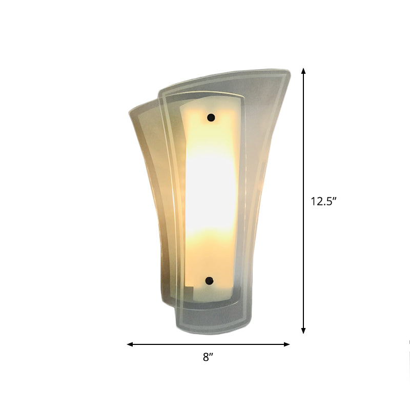 Salon géométrique Salle Murne lampe Verre transparent 1 lumière Mount mural moderne