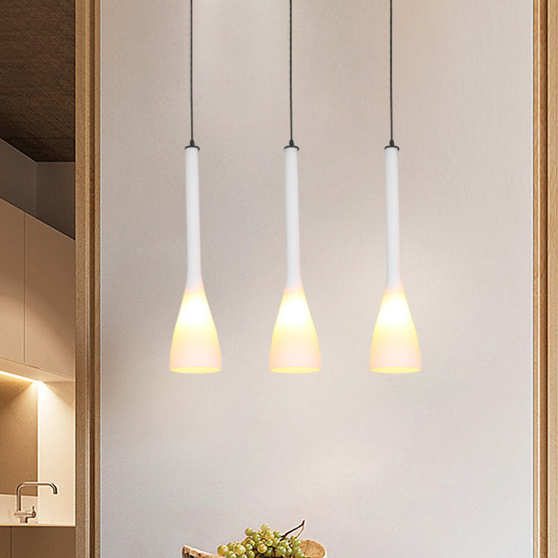Modernisme en larme de larme multi-plafond clair en verre blanc en verre 3-léger le pendulaire