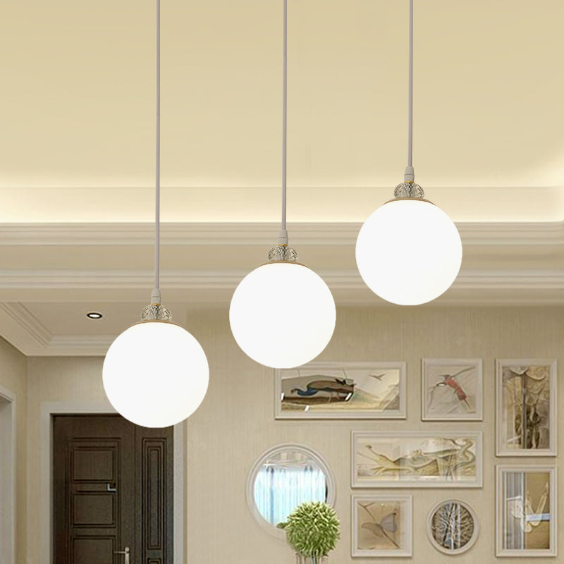 Goutte d'eau blanc / noir multiples pendants en verre transparent à 3 bulbs et opale avec canopée linéaire