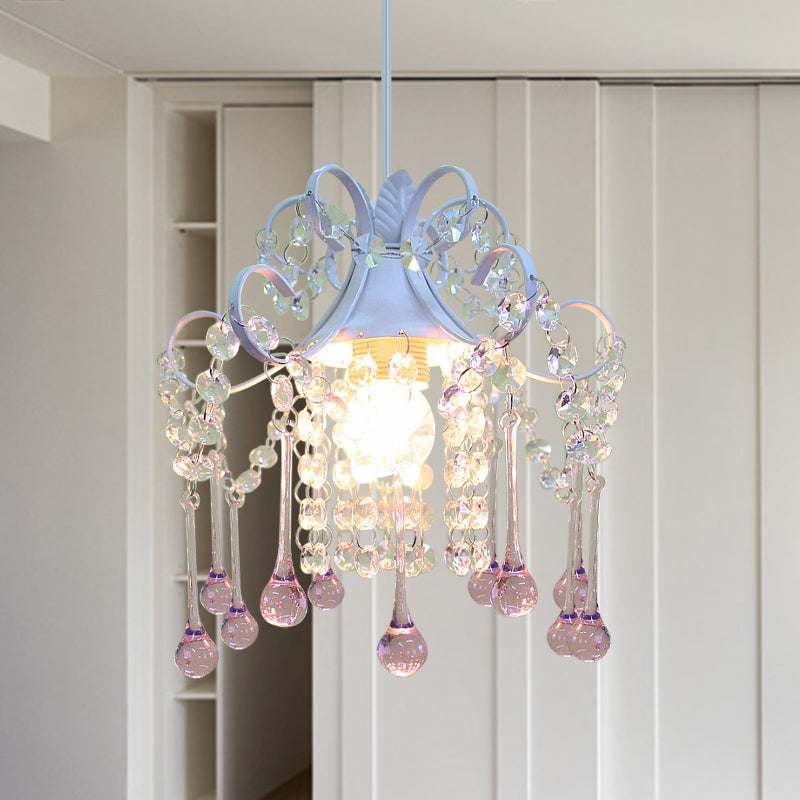Cascade Restaurant Plafond lampe minimalisme Crystal Crystal 1 Head Blue / Pink Down Lighting Pendant