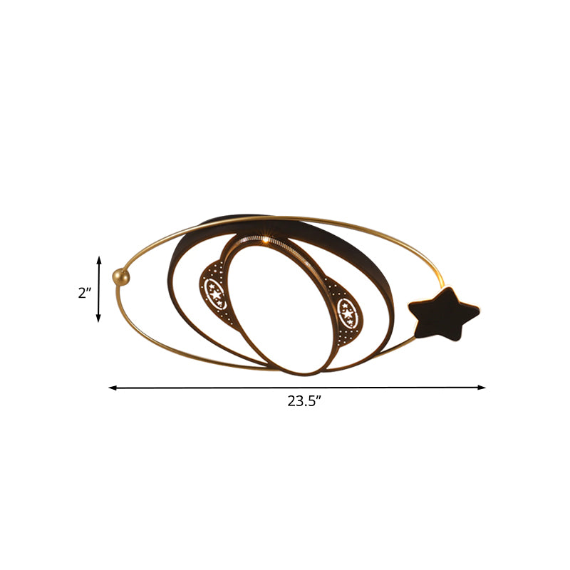 Runde Deckenleuchte, nordischer Acryl-LED-Einbaustrahler in Schwarz mit Sternendesign