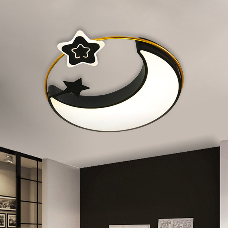 Black Moon en Star Flushmount Contemporary Led Acryl dicht bij plafondverlichtingsarmatuur
