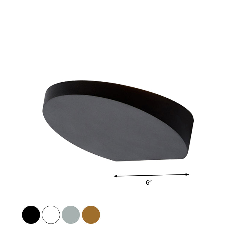 Aluminum Round Flush Wall Sconce Minimalist LED Wall Lighting in Black/Grey/White Finish for Corridor