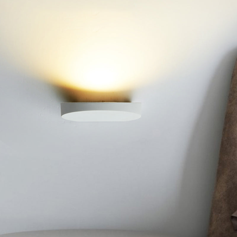 Aluminum Round Flush Wall Sconce Minimalist LED Wall Lighting in Black/Grey/White Finish for Corridor