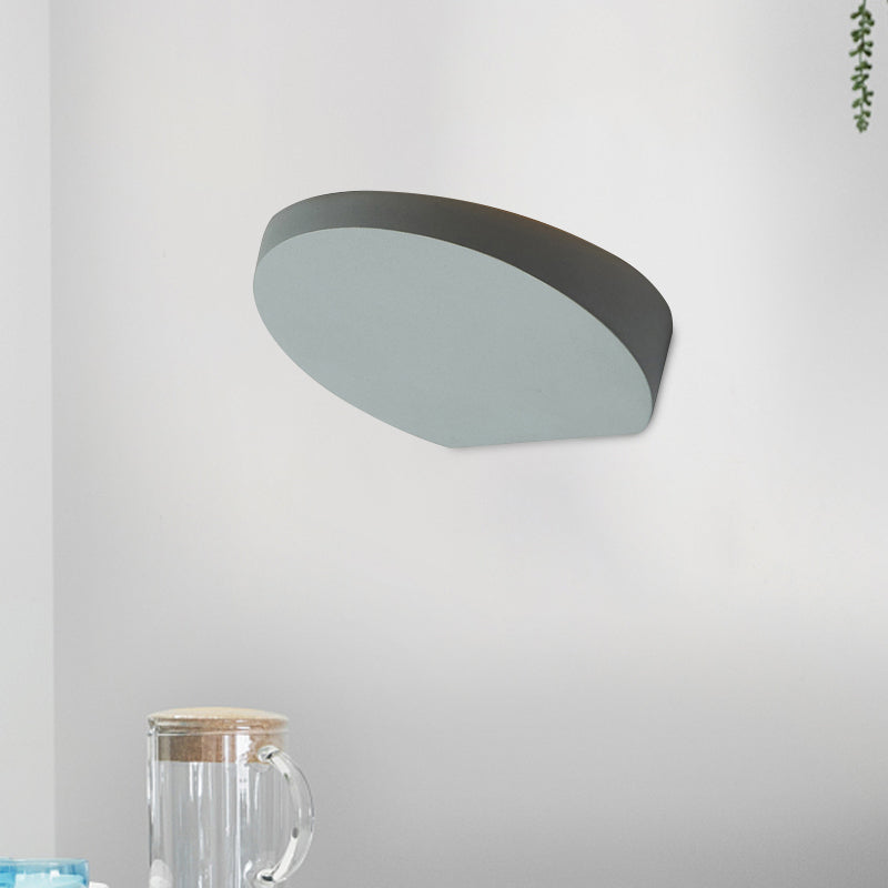 Aluminum Round Flush Wall Sconce Minimalist LED Wall Lighting in Black/Grey/White Finish for Corridor