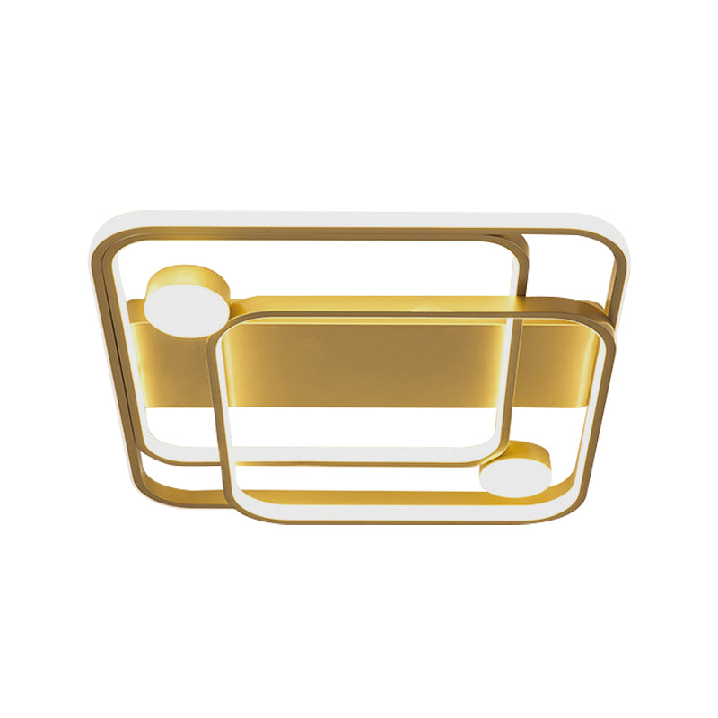 Acryl Quadrierte Bündelleuchte Minimal LED Gold Bündig Montiert Lampe in Weiß/Warm Licht für Schlafzimmer