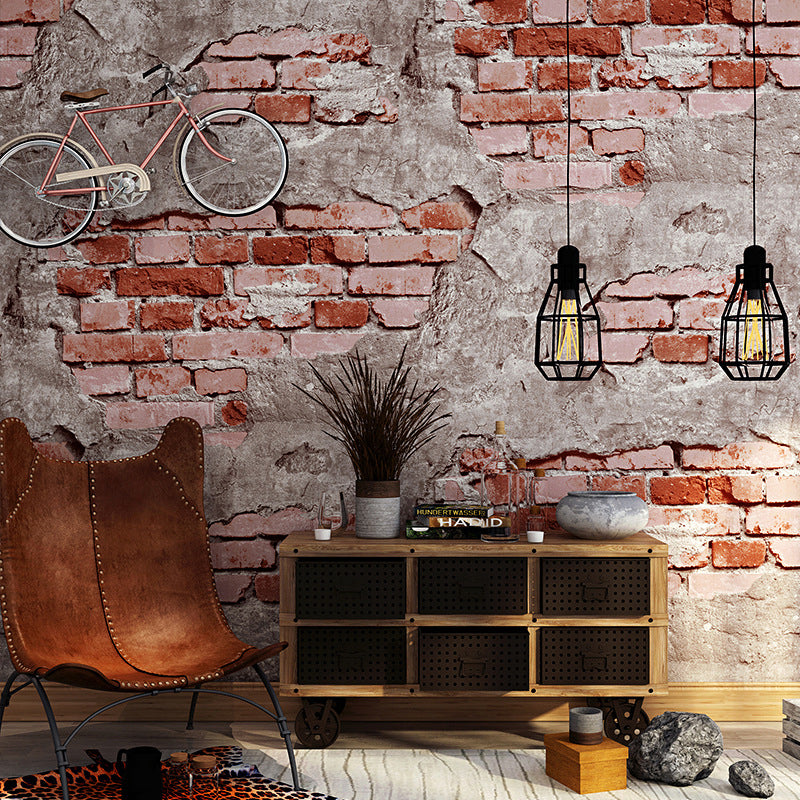 Industrial Bricks and Cements Wallpaper 31' by 20.5" Vinyl Waterproof Wall Covering