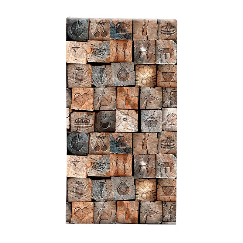 Vintage 3D Effect Wood Wallpaper Non-Pasted Brown Wall Decor in Matted Finish 20.5" x 31'
