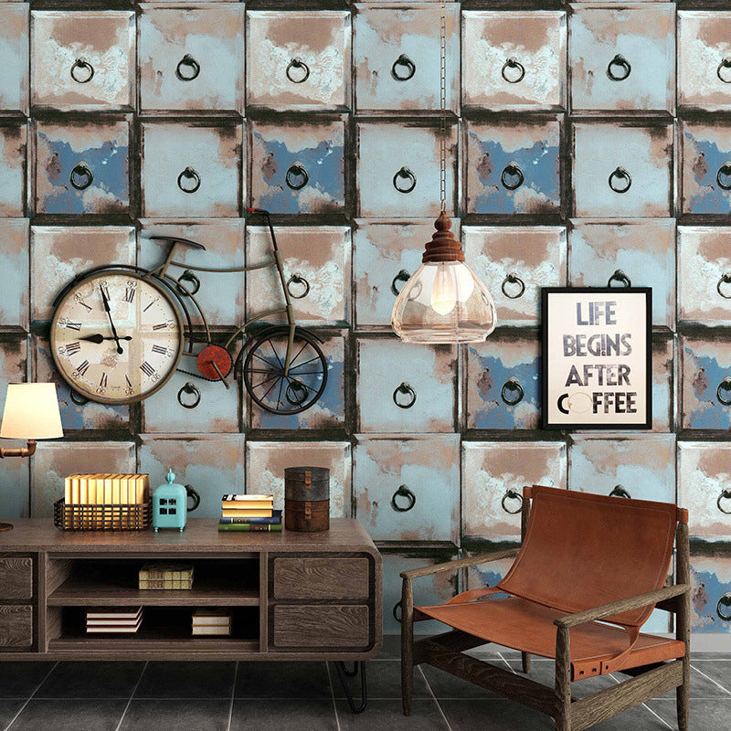 3D Print Iron Wallpaper Non-Pasted Wall Decor for Cafe and Dress Room, 20.5-inch x 33-foot