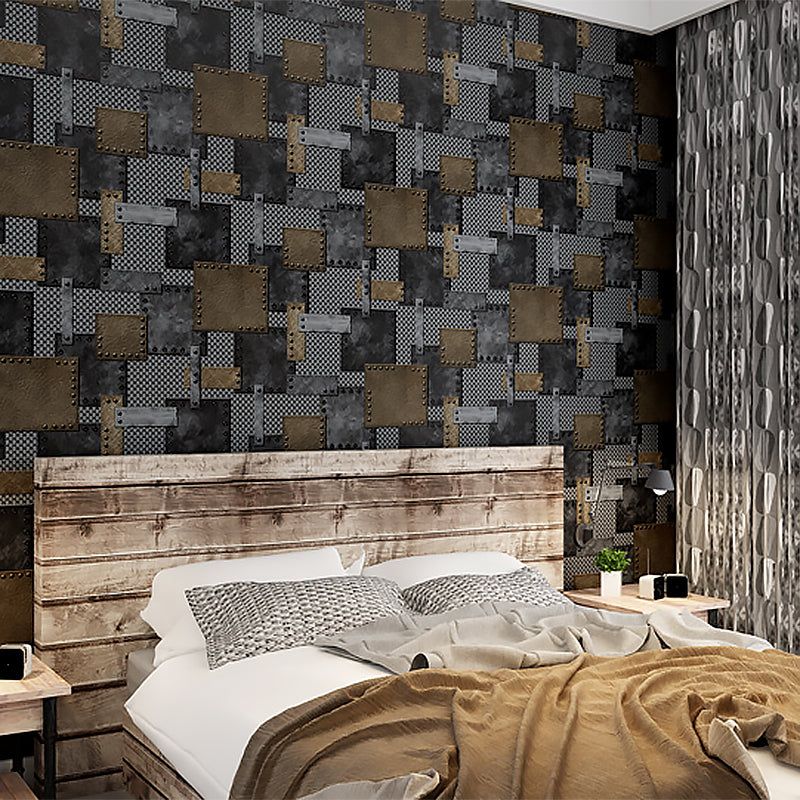 Vinyl 33'L x 20.5"W Nordic Wallpaper Traditional Non-Pasted 3D Rivets and Patches Wallpaper