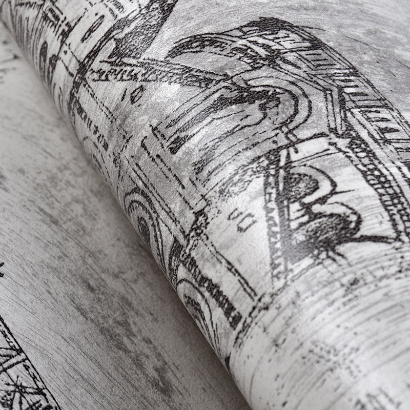 Vinyl Decorative Eiffel Tower Wallpaper Nordic Old Buildings Wall Decor, 21-inch x 33-foot