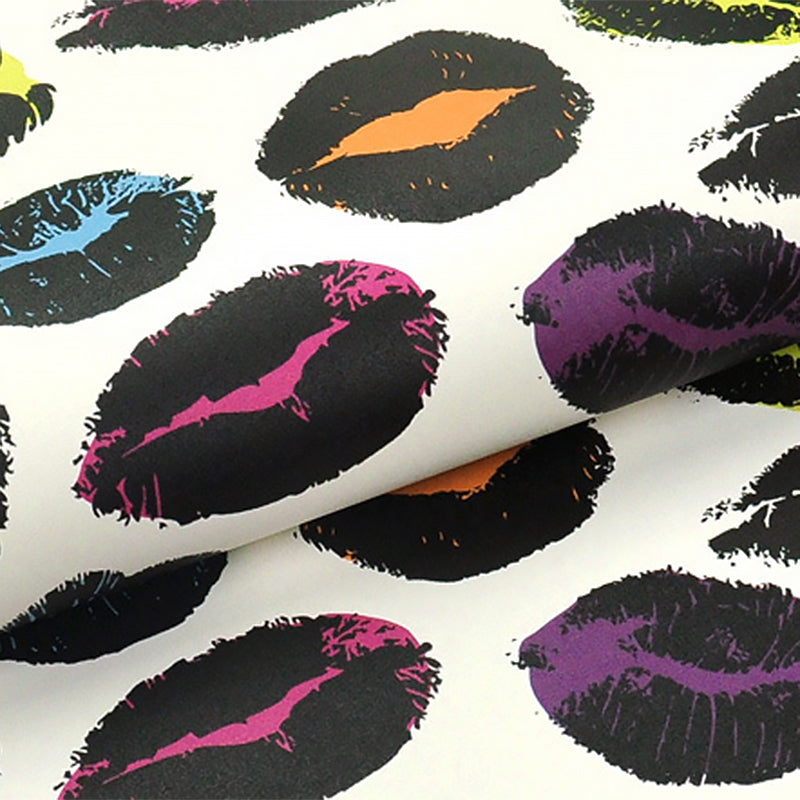 Non-Pasted Wallpaper Multi-colored Fashion and Original Sexy Lips, 33 ft. x 20.5 in