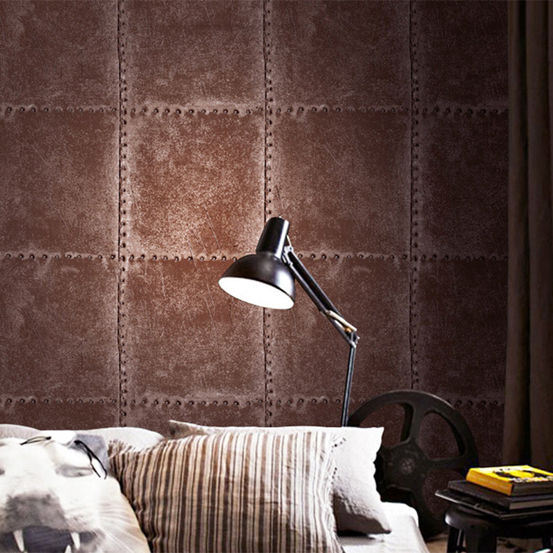 Industrial 3D Wallpaper with Distressed Leather and Rivets for Room Escape, 33'L x 21"W