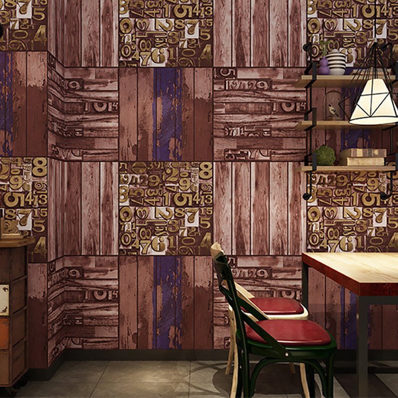 Vintage 3D Print Wallpaper Herringbone Wood Wallpaper, 33'L x 21"W, Non-Pasted