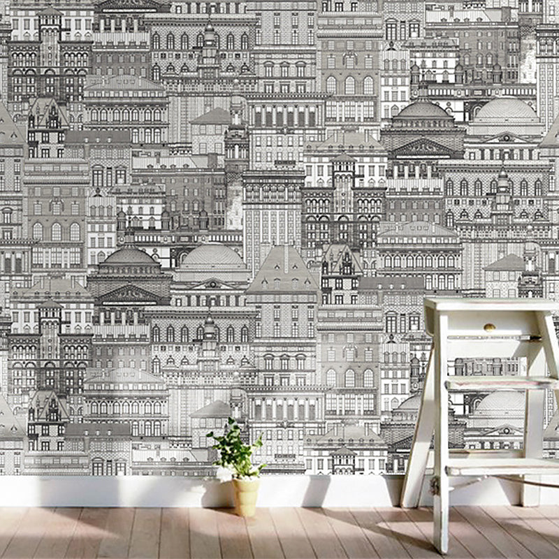 European Special Buildings Wallpaper 20.5-inch x 33-foot Water-Resistant Wall Decor