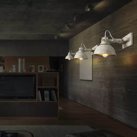 Destgierte weiße Kuppel Wandleuchte Bauernhausstil Metal 1 Licht Innenleuchte Leuchte