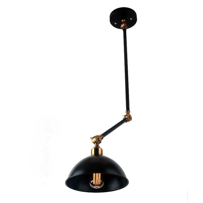 1 Lampenkuppel Deckenleuchte Retro -Style Black Metall Hängsleger mit Schwingarm über Tisch