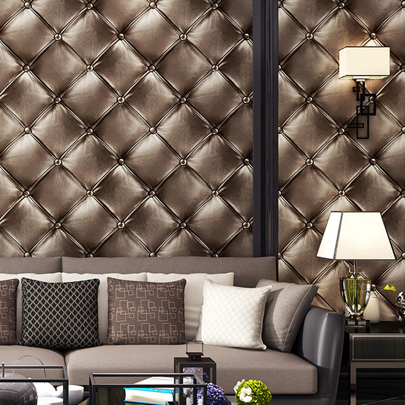 3D Leather Effect Wallpaper 20.5-inch x 33-foot Retro Harlequin Non-Pasted Wall Decor