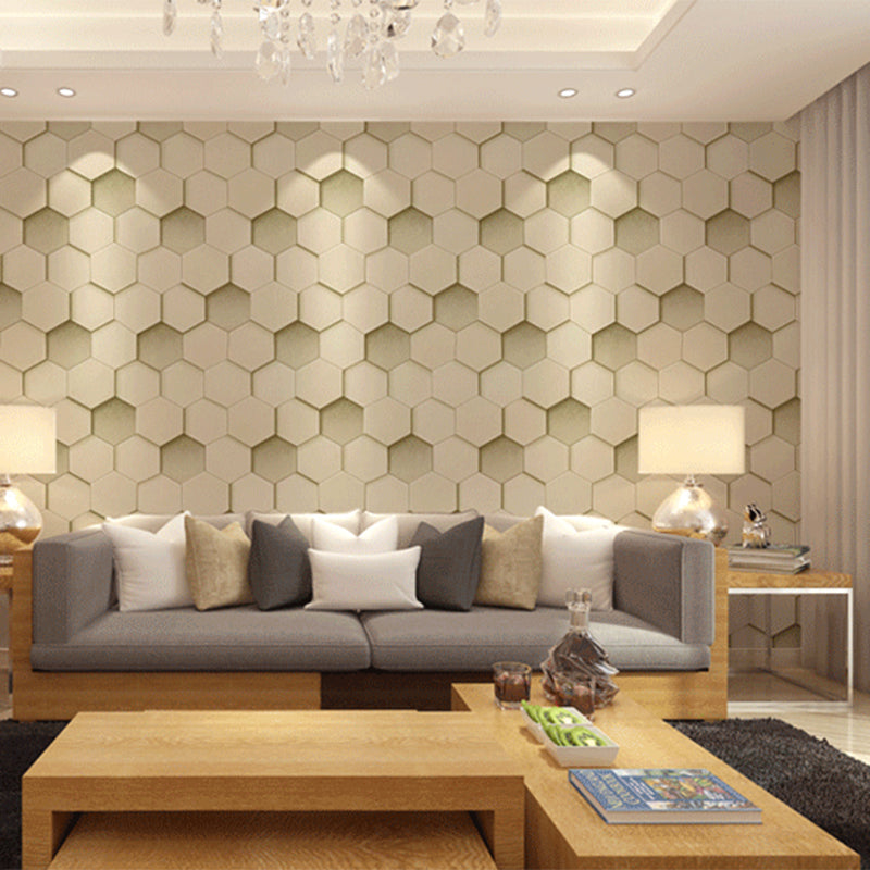 Vinyl 3D Effect Geometric Wallpaper 20.5"W x 33'L Simple and Modern Non-Pasted Wall Covering