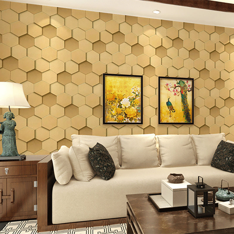 Vinyl 3D Effect Geometric Wallpaper 20.5"W x 33'L Simple and Modern Non-Pasted Wall Covering