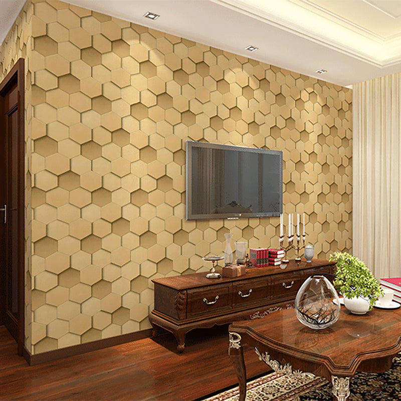 Vinyl 3D Effect Geometric Wallpaper 20.5"W x 33'L Simple and Modern Non-Pasted Wall Covering