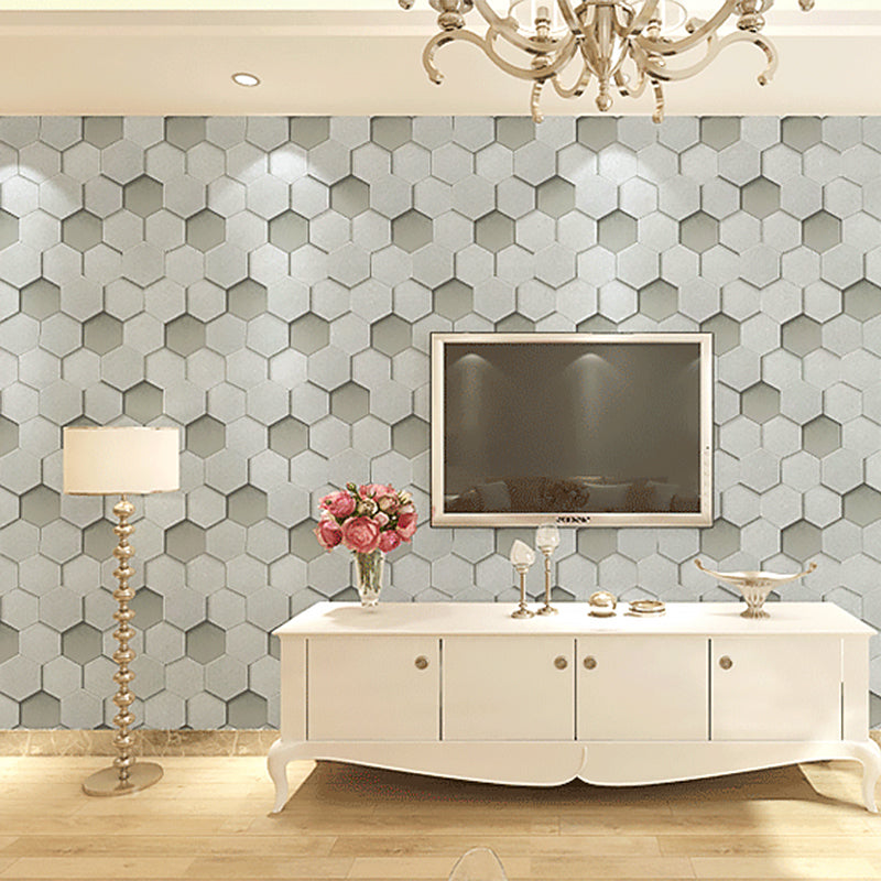 Vinyl 3D Effect Geometric Wallpaper 20.5"W x 33'L Simple and Modern Non-Pasted Wall Covering