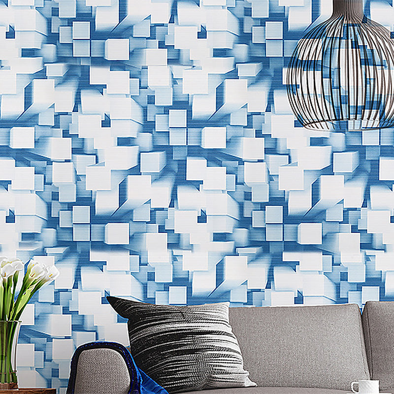 Water-Resistant Overlapped Cube Wallpaper Non-Pasted 3D Print PVC Wall Decor